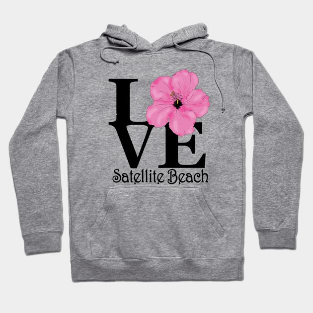 Satellite Beach LOVE Pink Hibiscus Hoodie by SatelliteBeach